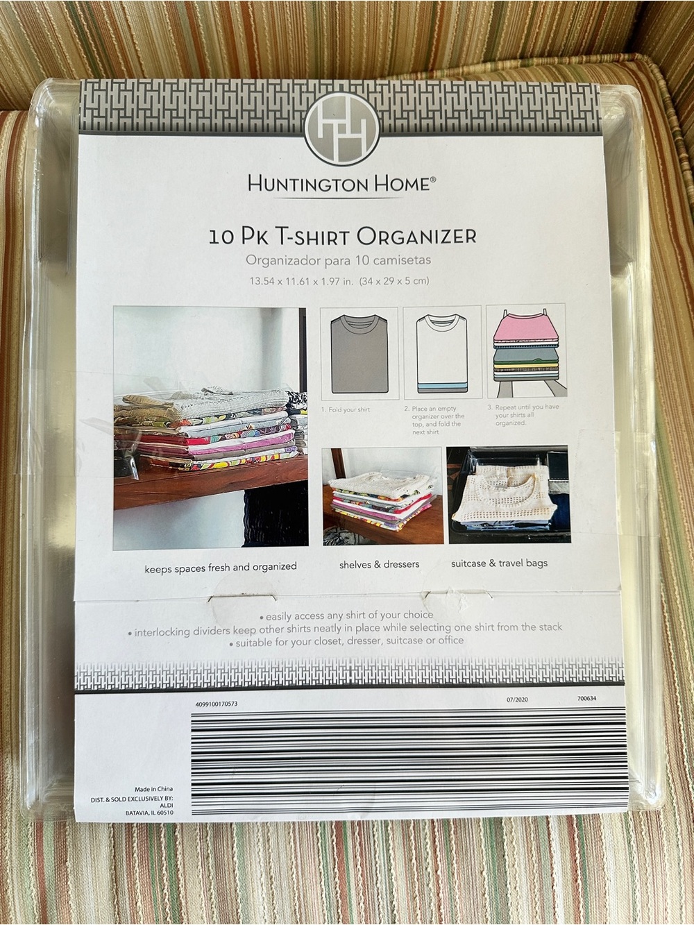 Huntington Home 10-Pack Clear Plastic Interlocking T-Shirt Organizer 13.54x11.61